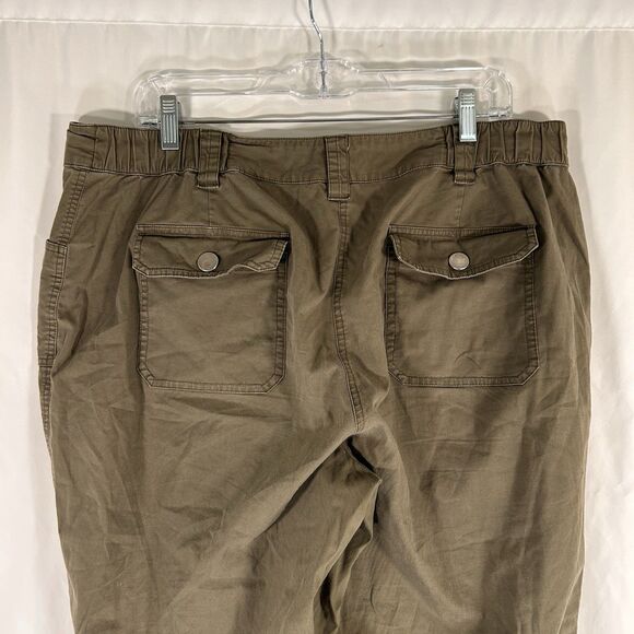 Chico's Pants Women's 14 Regular Green Mid Rise Pockets Lightweight Button Zip - Picture 6 of 7